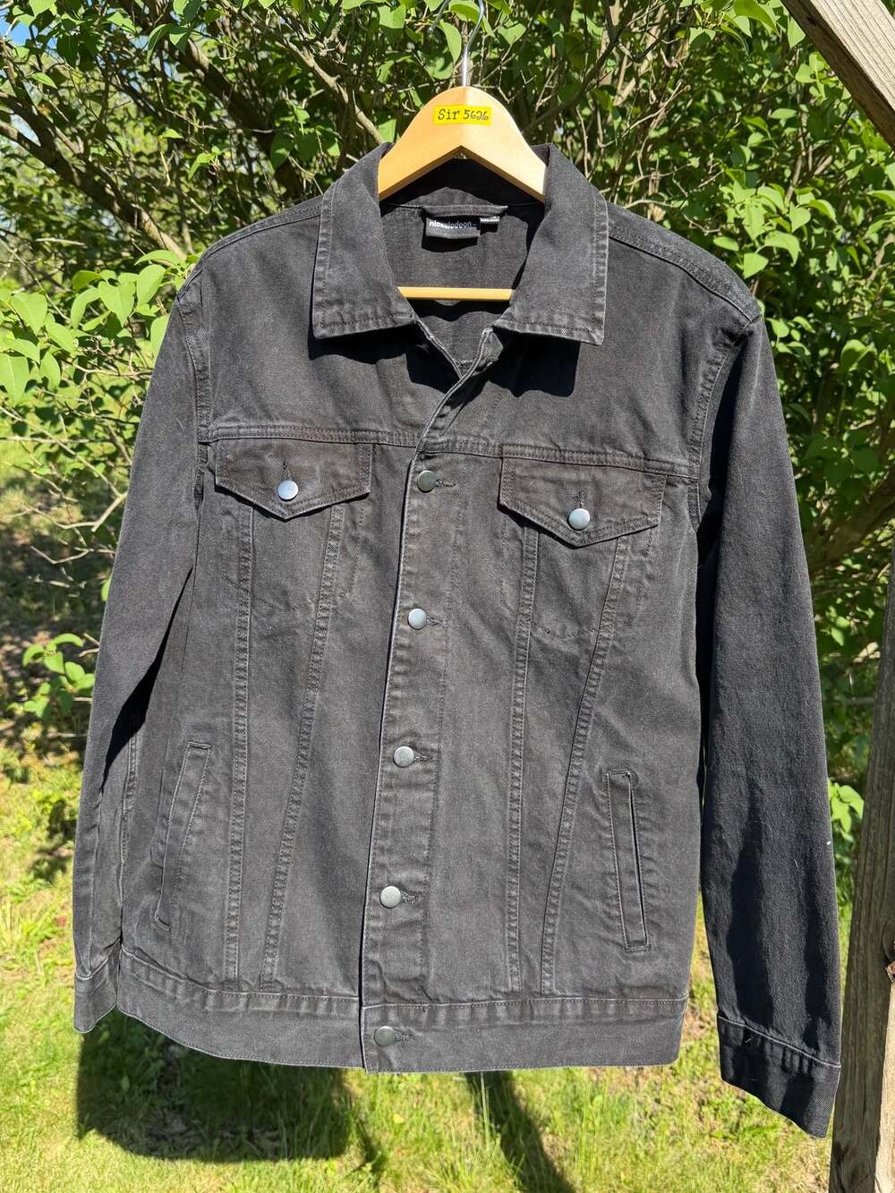 Nickelodeon Spongebob and Patrick Black Denim Jacket Adult Medium - Picture 2 of 10